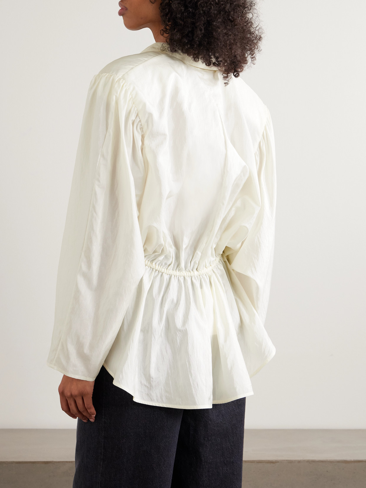 Chloé Gathered Taffeta Jacket In White