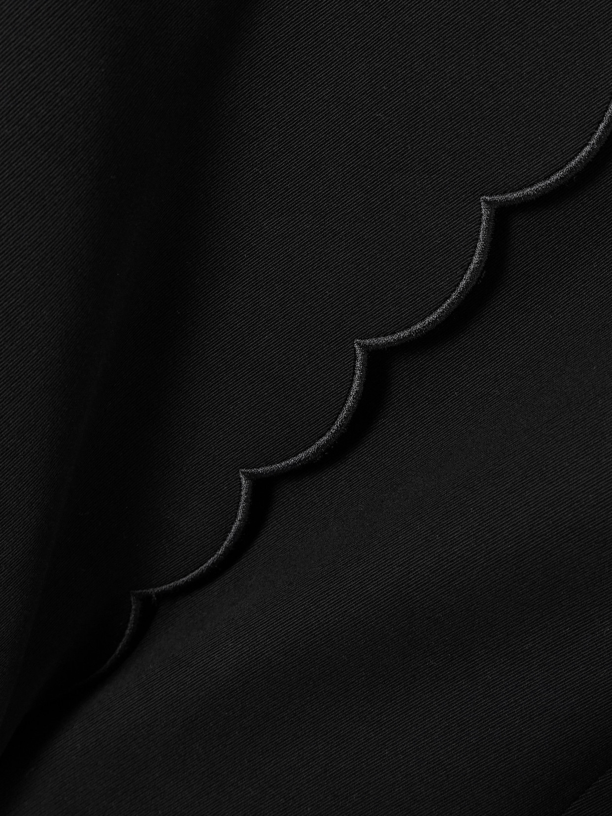 Chloé Scalloped Cotton-blend Twill Jacket In Black