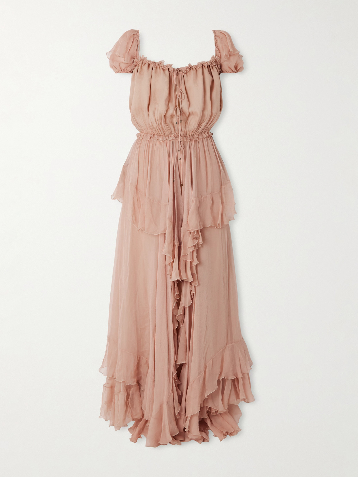 Chloé Silk-mousseline Gown In Pink