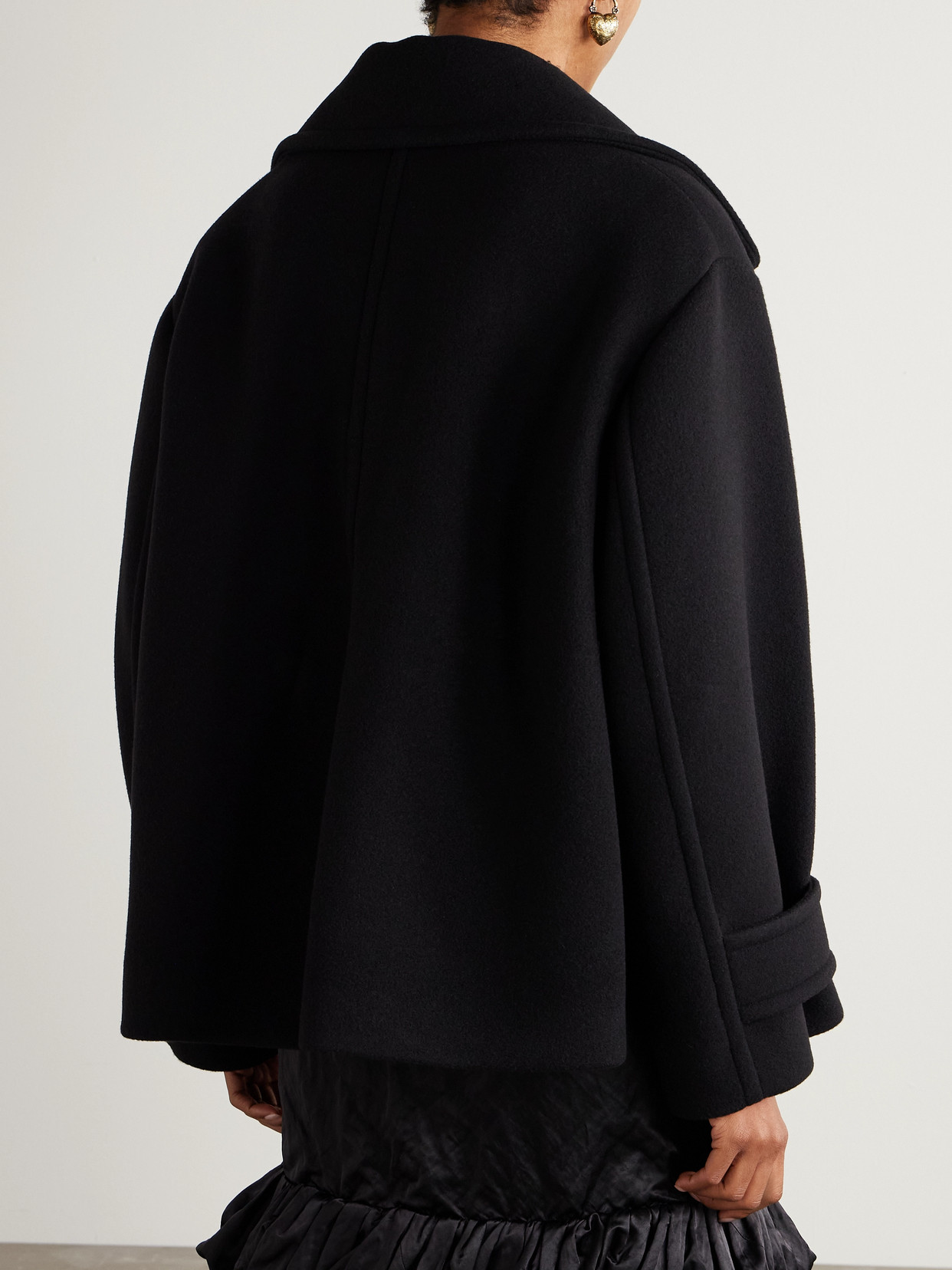 Chloé Overszied Double-breasted Wool-blend Jacket In Black