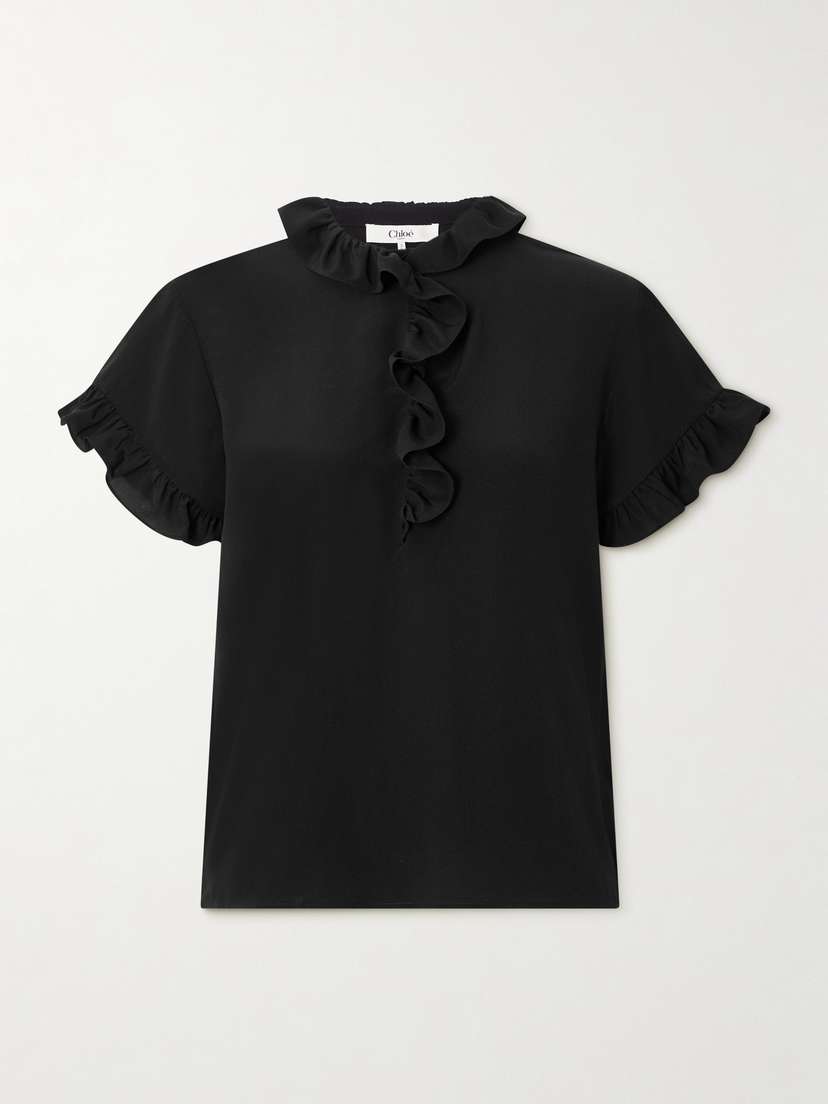 Chloé Ruffled Silk Crepe De Chine Blouse