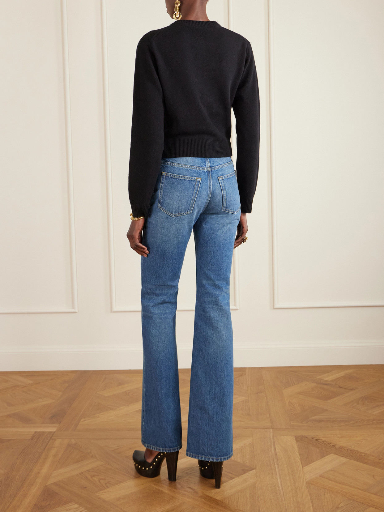 Chloé Chloe Embellished-pocket Wool And Cashmere-blend Cardigan In Black