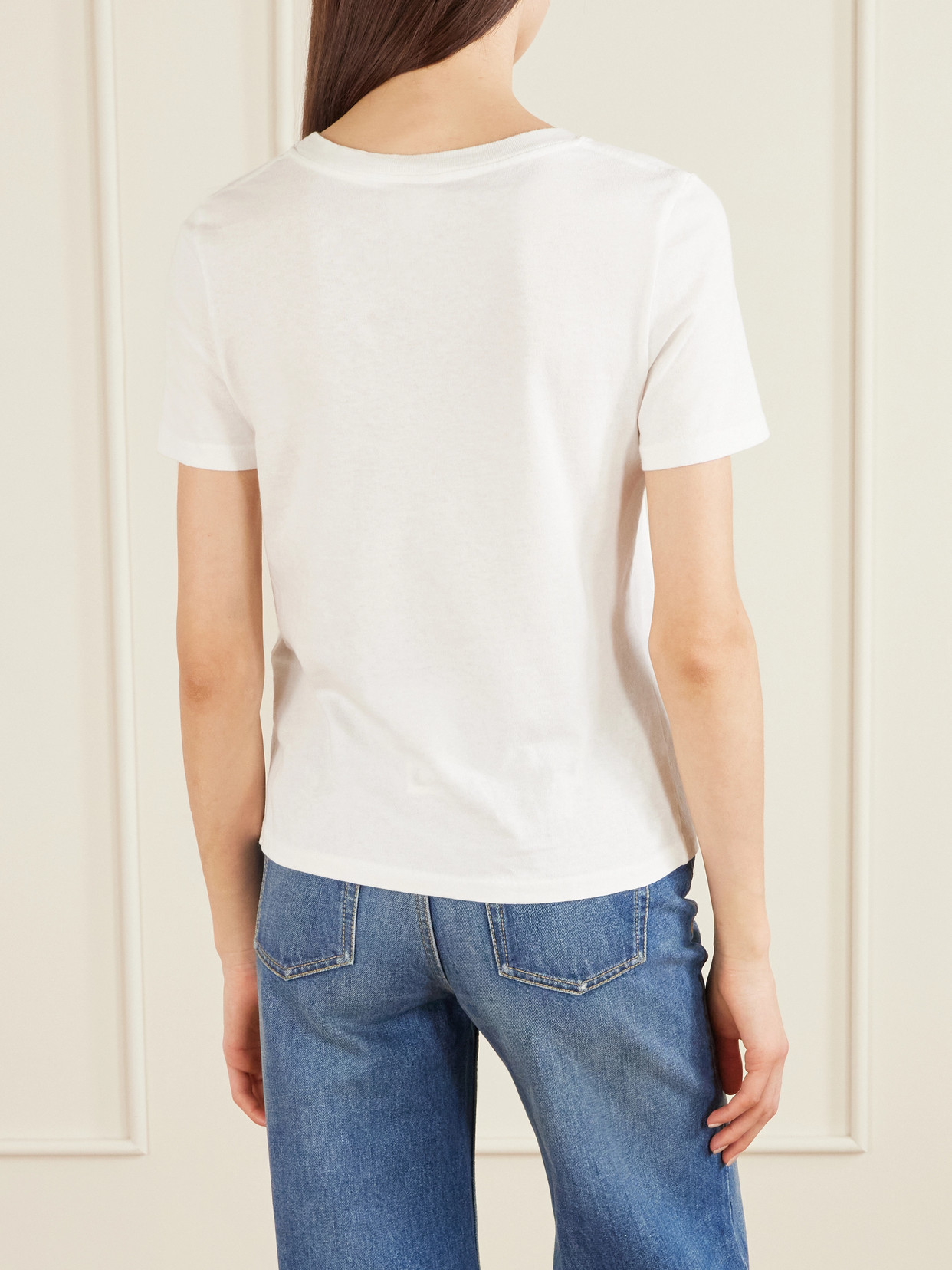 Chloé Printed Organic Cotton-jersey T-shirt In White
