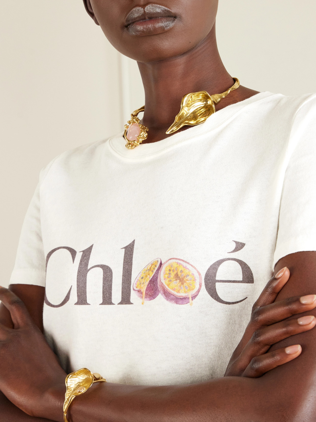 Chloé White Logo Crew Neck T-shirt