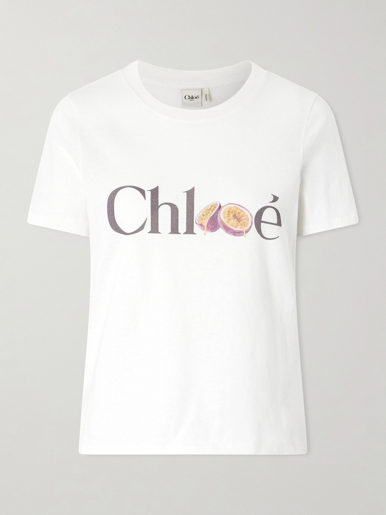 Chloé Printed Organic Cotton-jersey T-shirt In White