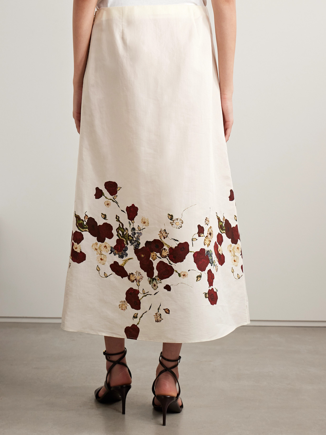 Demi Floral-Print Silk And Cotton-Blend Organza Midi