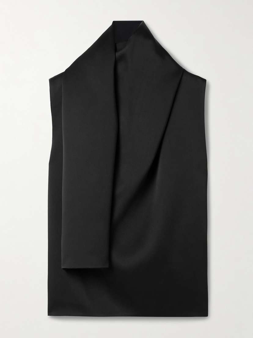 Khaite Loe Draped Satin-crepe Blouse