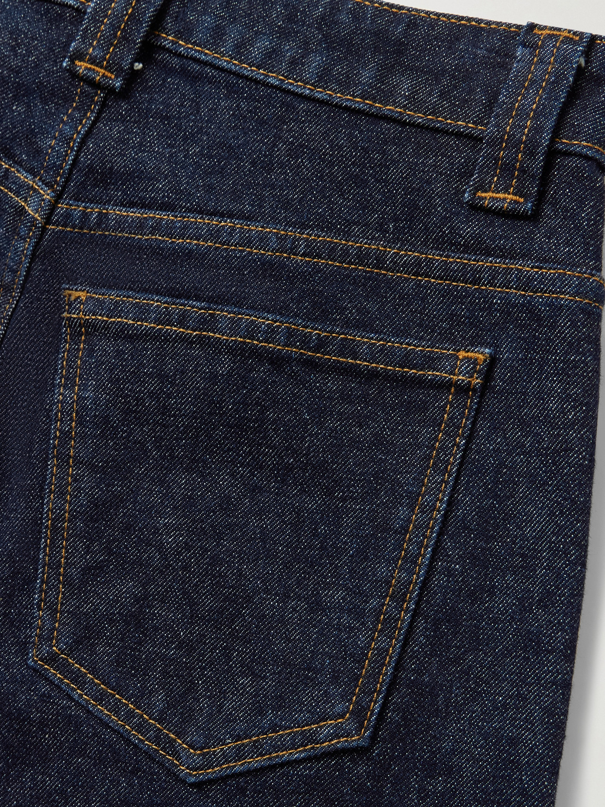 Khaite Delmonico Patch Pocket Wide-leg Jeans In Blue