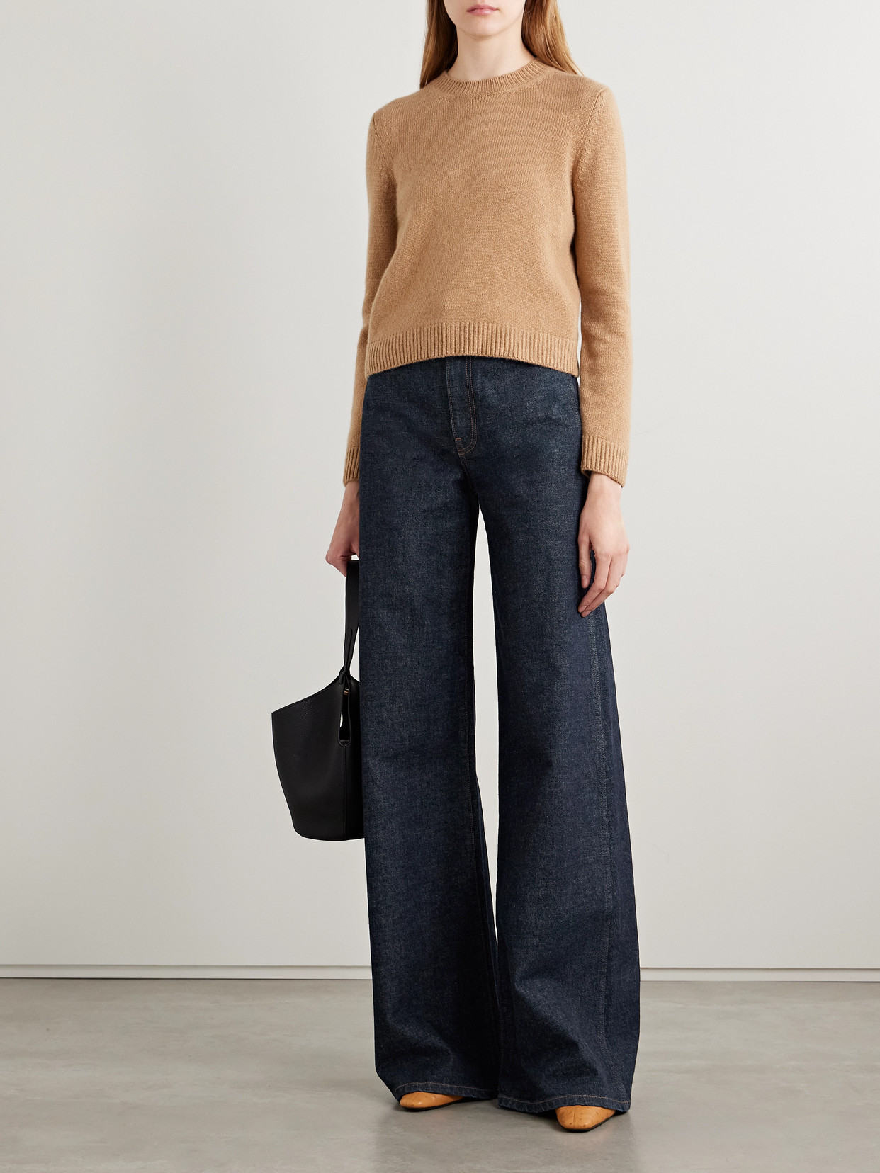 Khaite Delmonico Patch Pocket Wide-leg Jeans In Blue