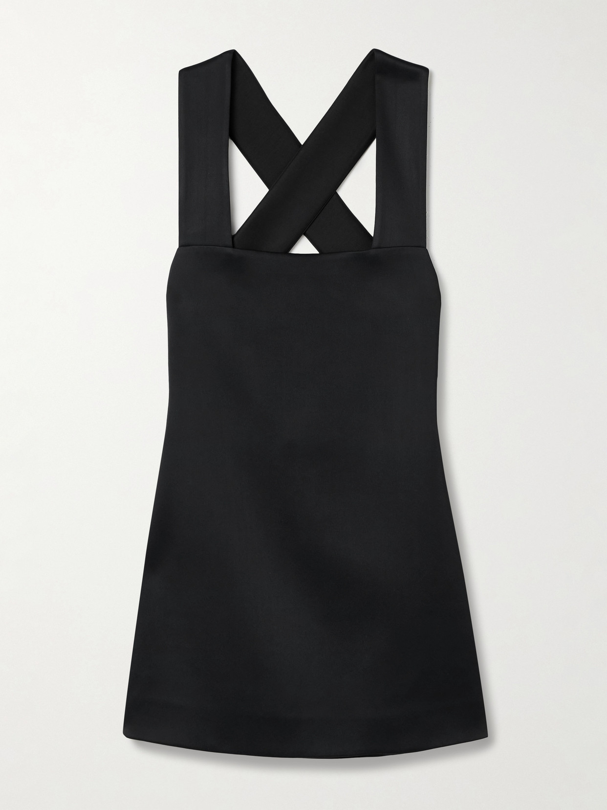 Khaite Mella Satin-crepe Mini Dress In Black