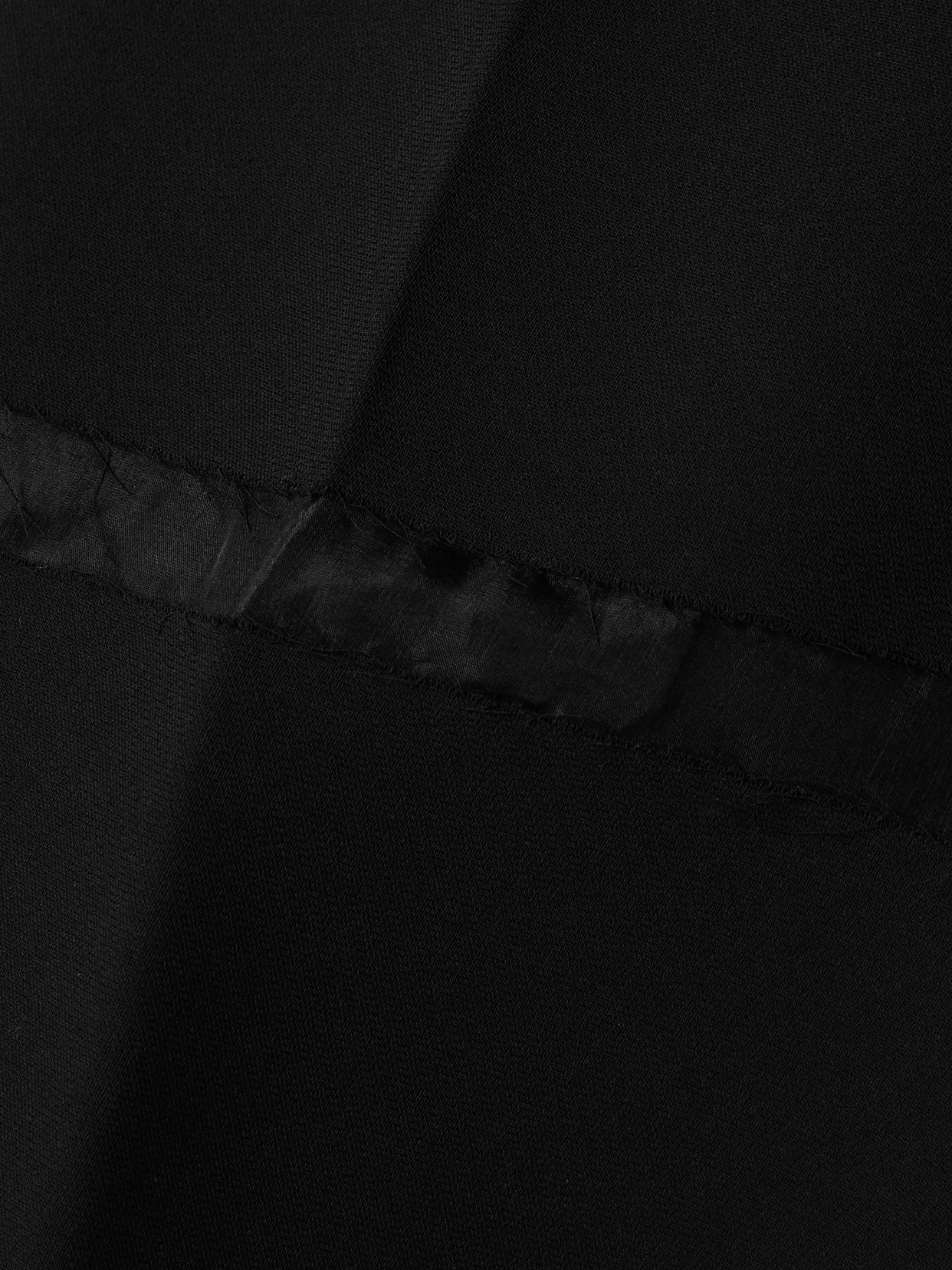 Khaite Wallace Organza-trimmed Crepe Wide-leg Pants In Black