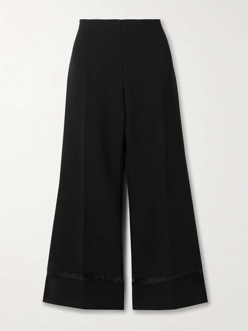 Khaite — Wallace organza-trimmed crepe wide-leg pants