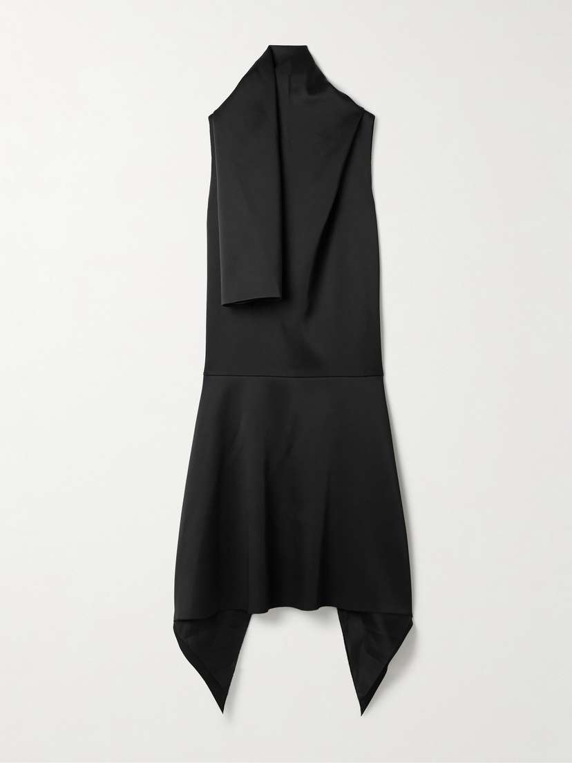 Khaite Loell Draped Duchesse-satin Midi Dress