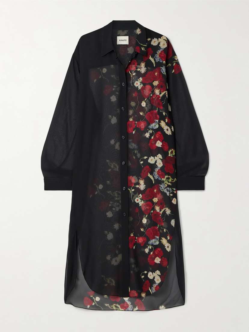 Khaite Gloria Floral-print Silk-chiffon Dress