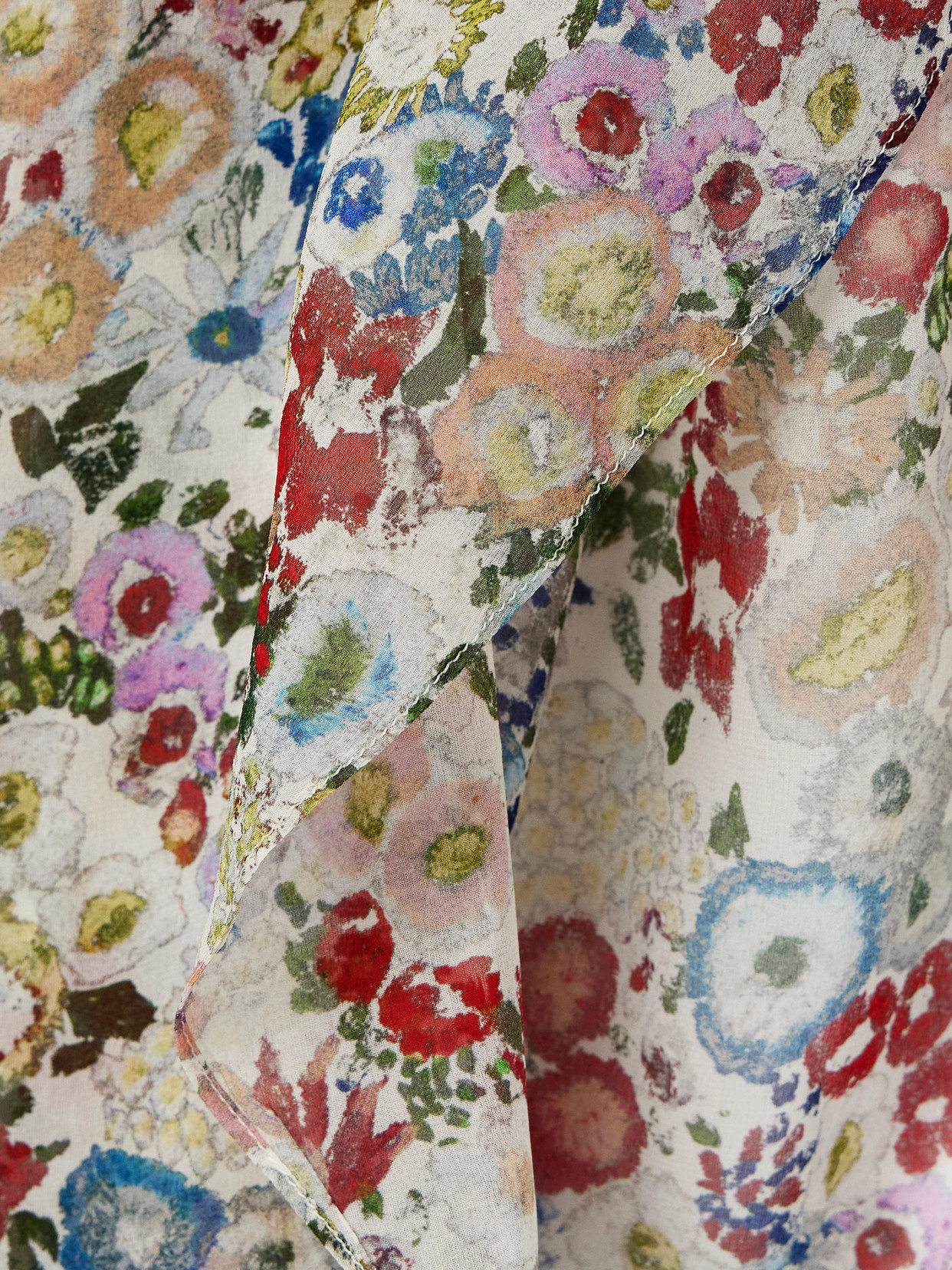 Goya Floral-Print Silk-Chiffon Shirt