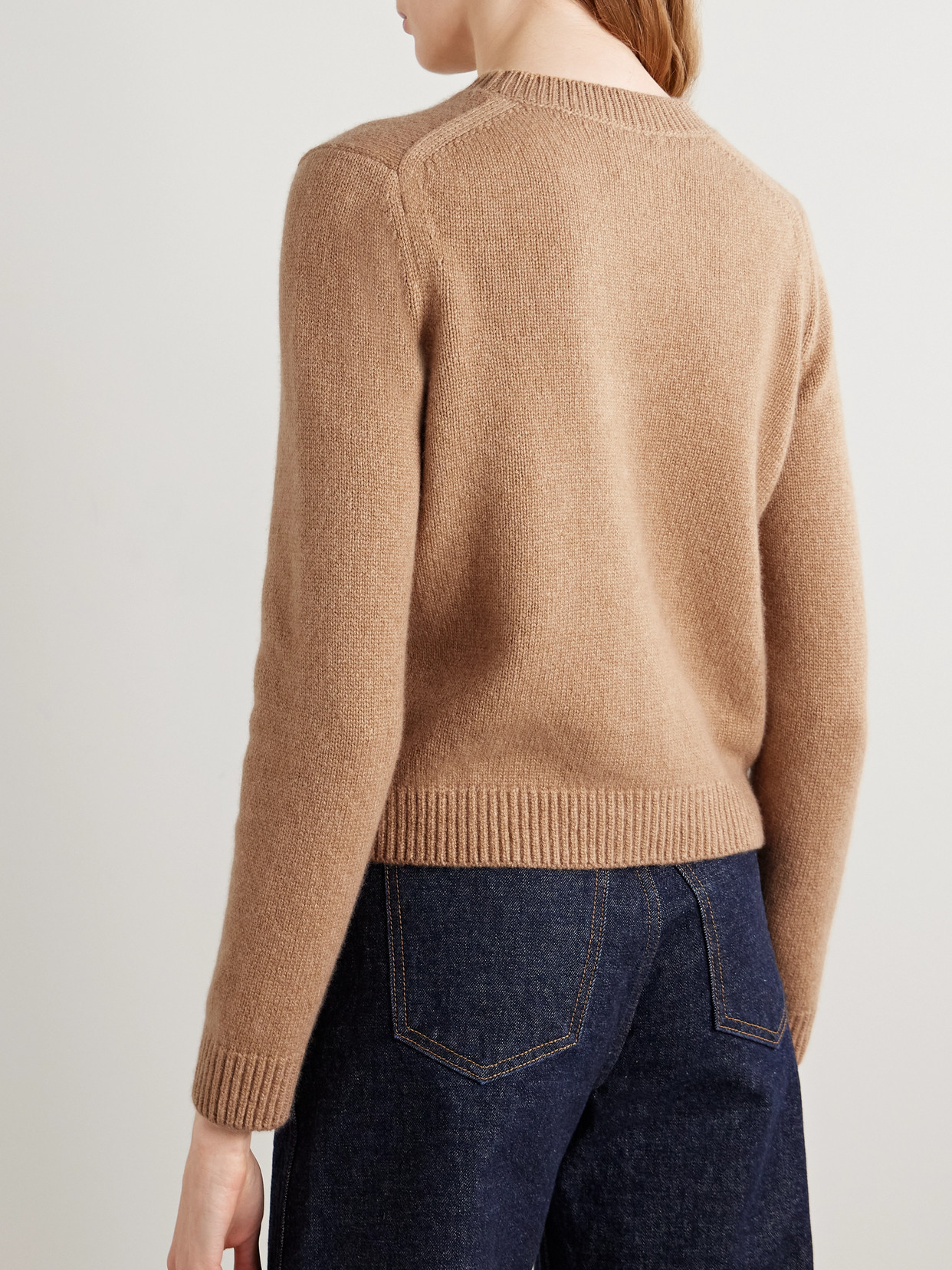 Khaite Leta Cashmere Crewneck Sweater In Brown