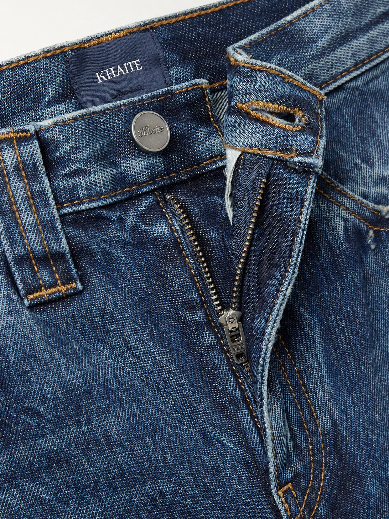 Khaite Farley Straight-leg Acid-washed Jeans In Blue