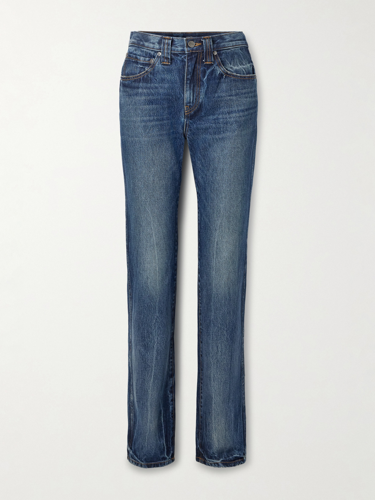 Khaite Farley Straight-leg Acid-washed Jeans In Blue
