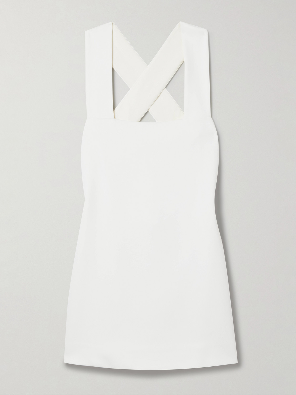 Khaite Mella Cross-back Crepe-satin Mini Dress In White