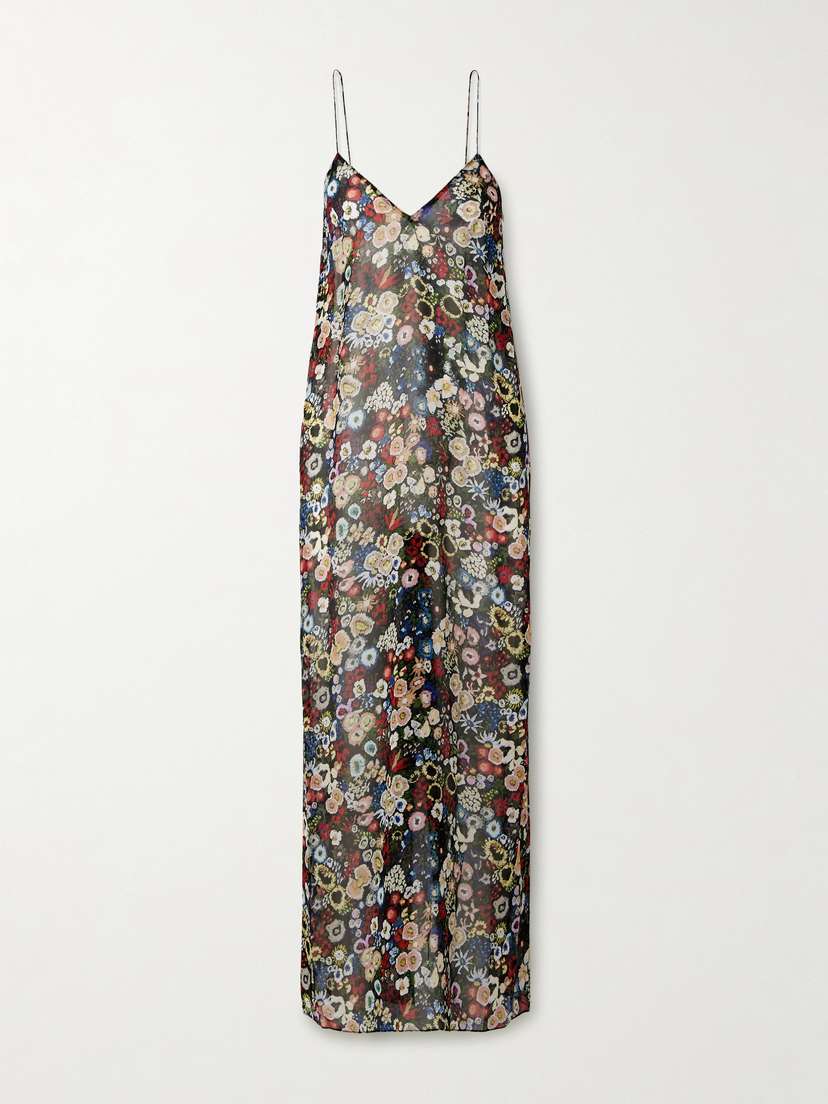 Khaite Taja Floral-print Silk-chiffon Maxi Dress
