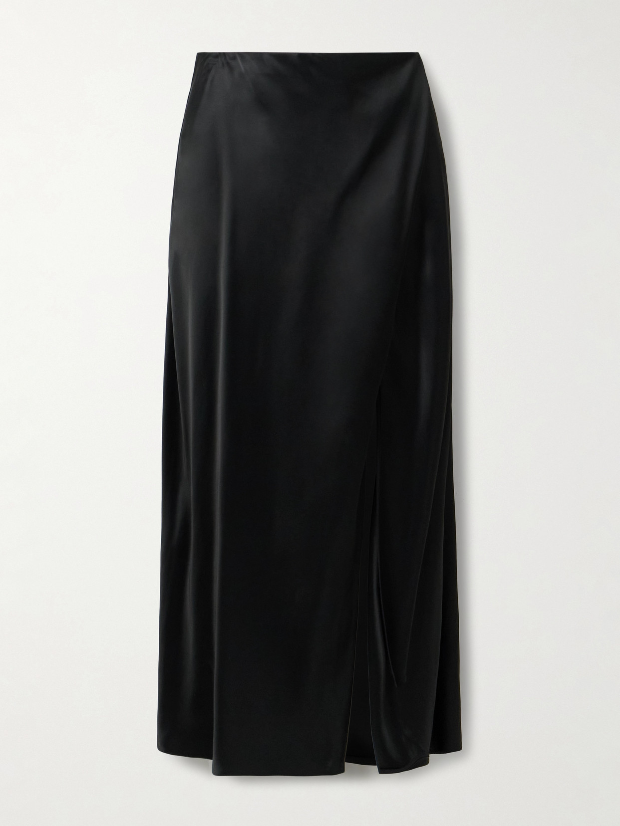 Khaite Demi Satin Midi Skirt In Black