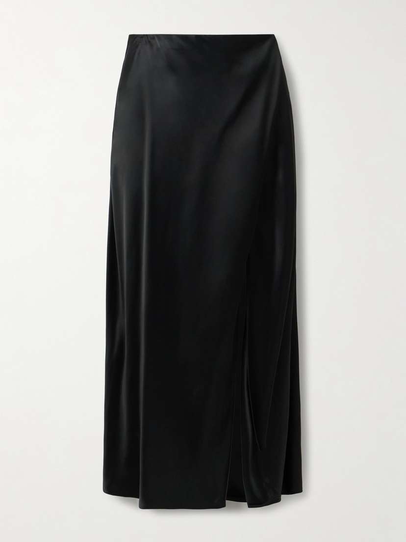 Khaite — Demi satin midi skirt