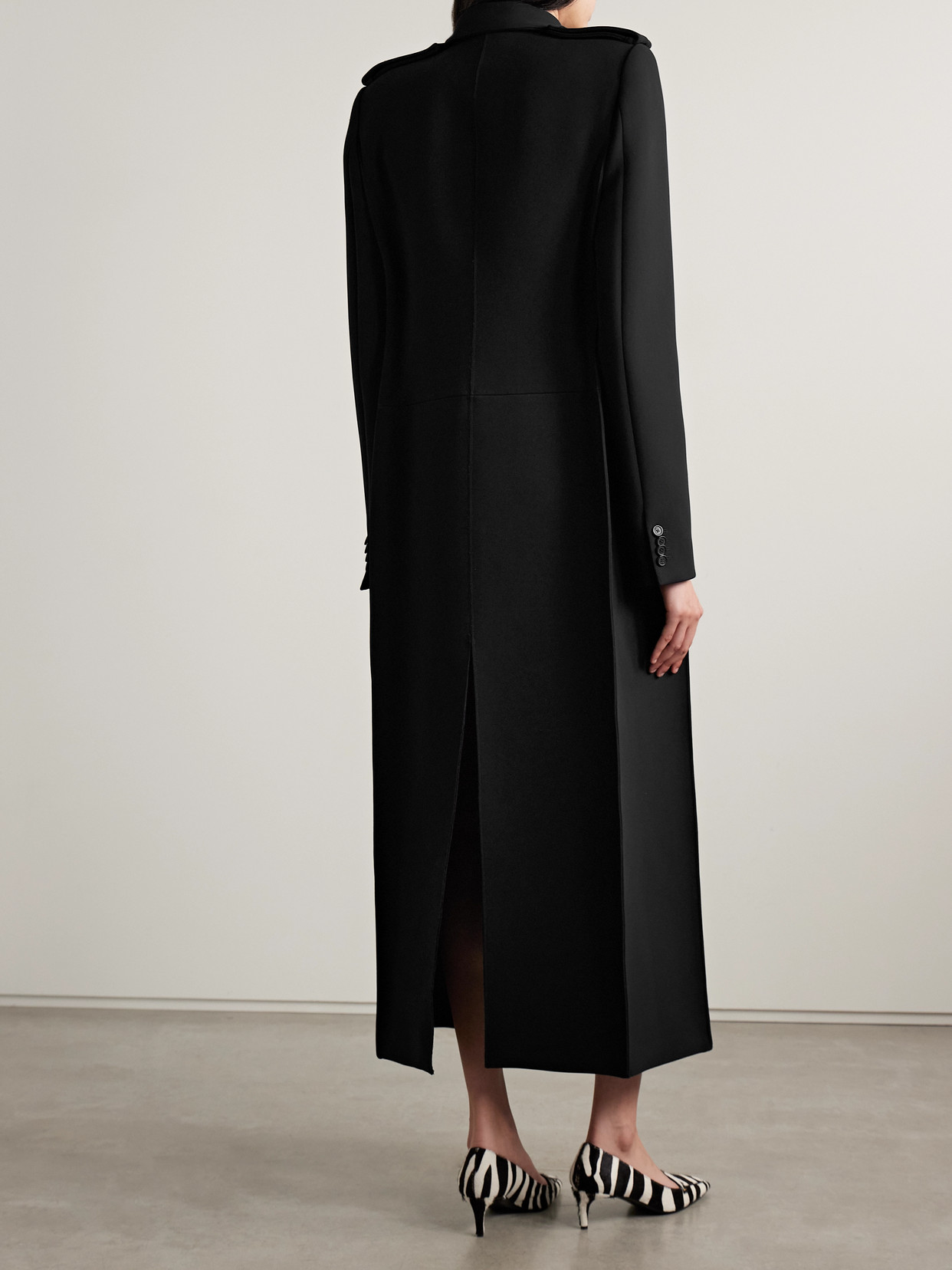 Alton Double-Breasted Crepe Coat