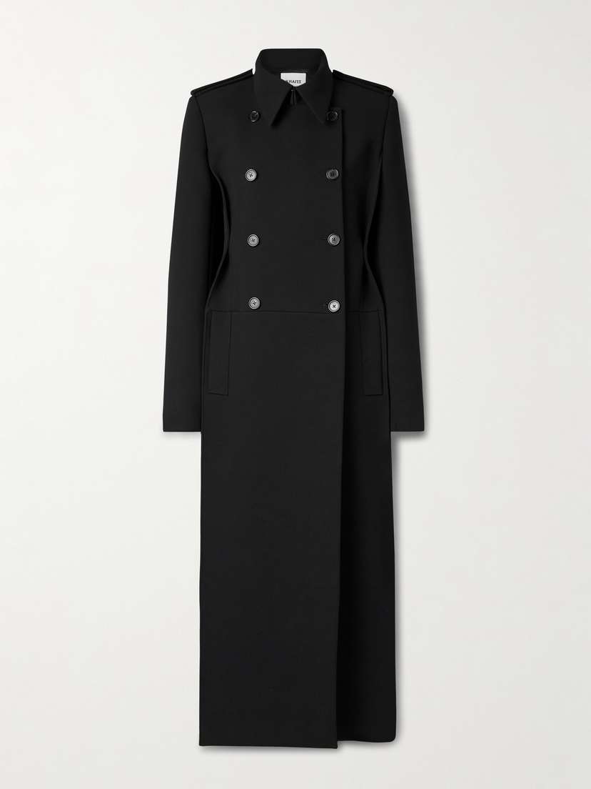 Khaite Alton Double-breasted Crepe Coat