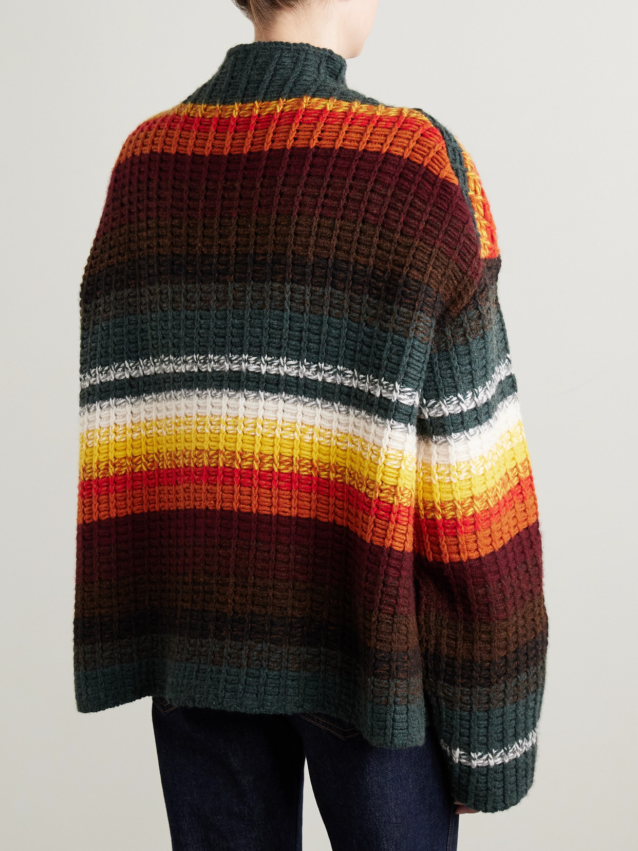 Khaite Yanis Oversized Ribbed Striped Cashmere Sweater In Multi