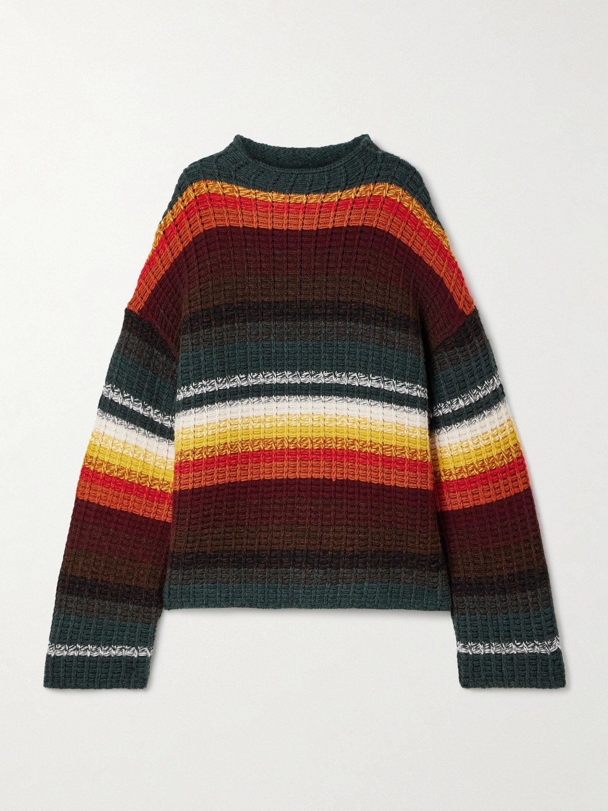Khaite Yanis Oversized Ribbed Striped Cashmere Sweater In Multi