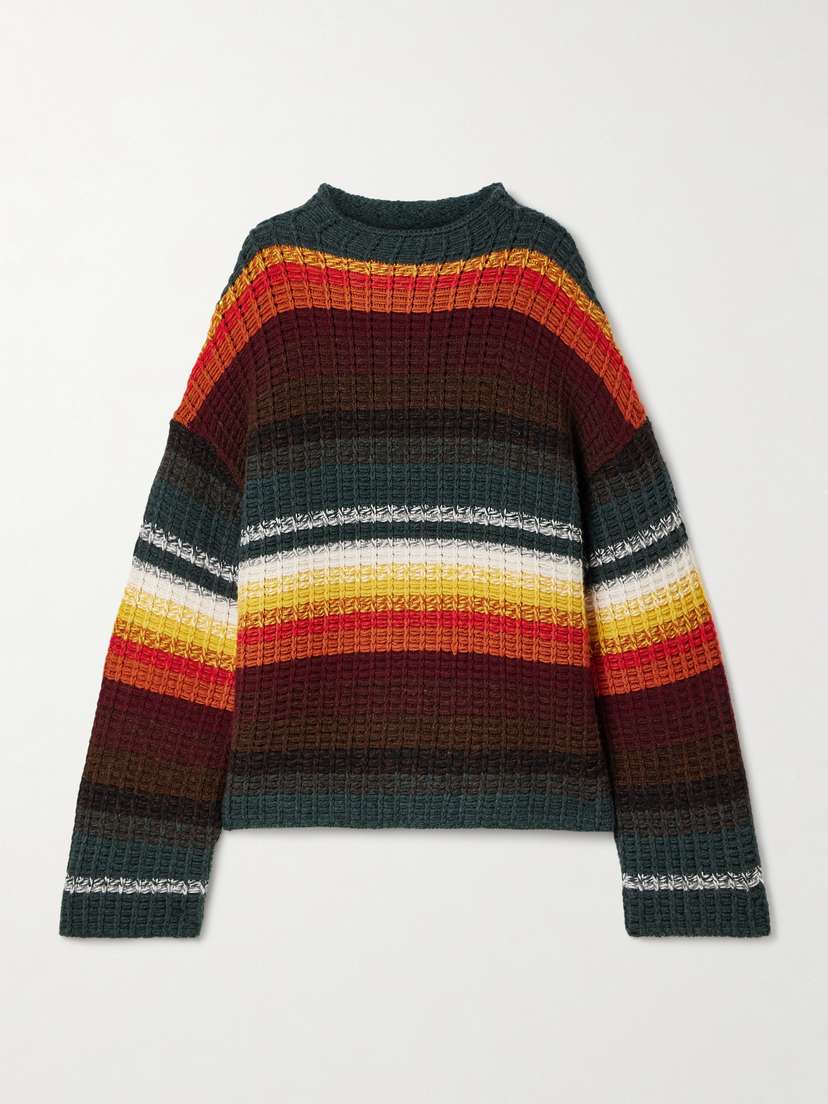 Khaite Yanis Oversized Ribbed Striped Cashmere Sweater