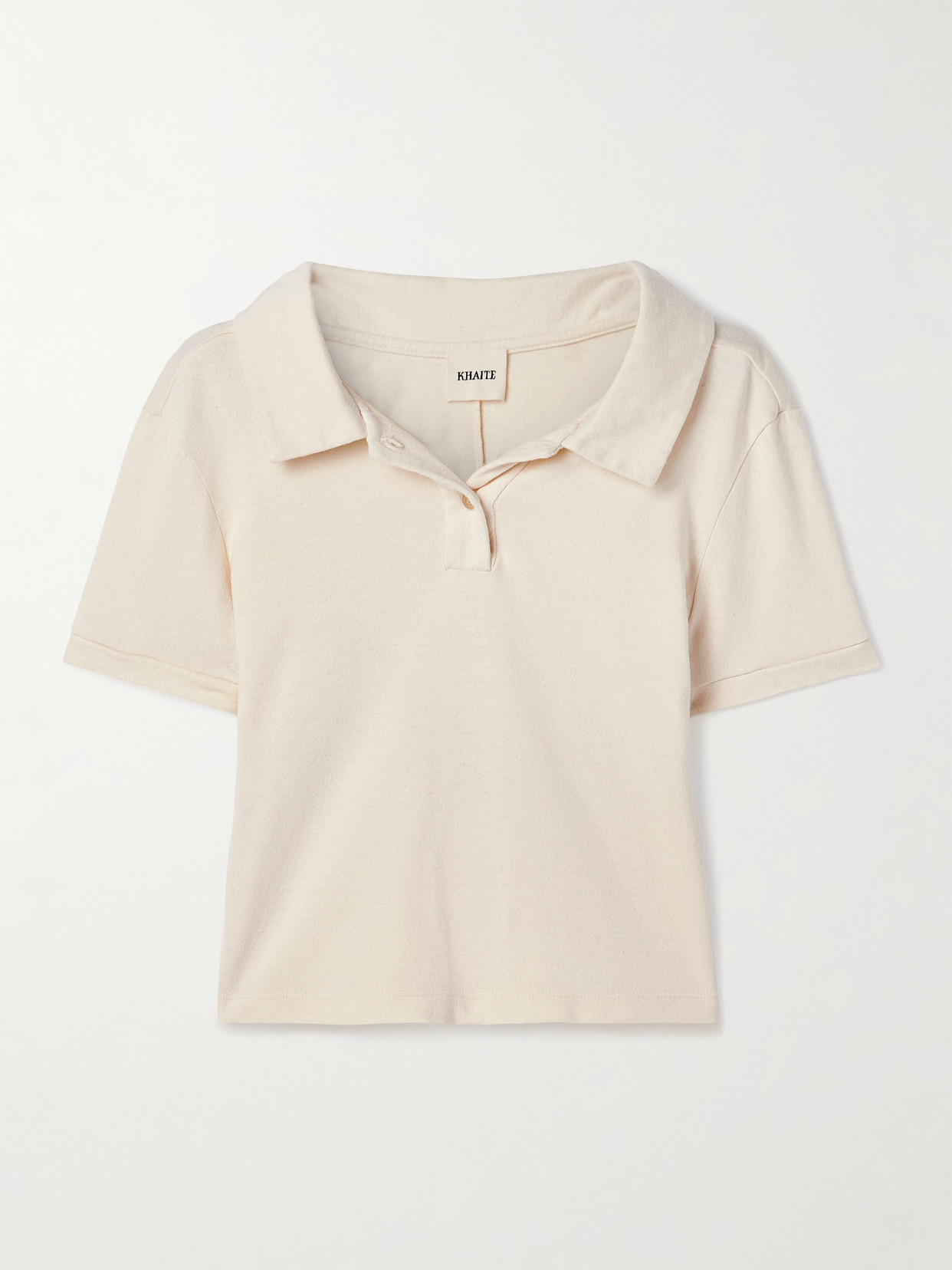 Khaite Jasna Jersey Polo Shirt In White