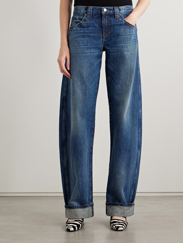 KHAITE Karo mid-rise barrel-leg jeans