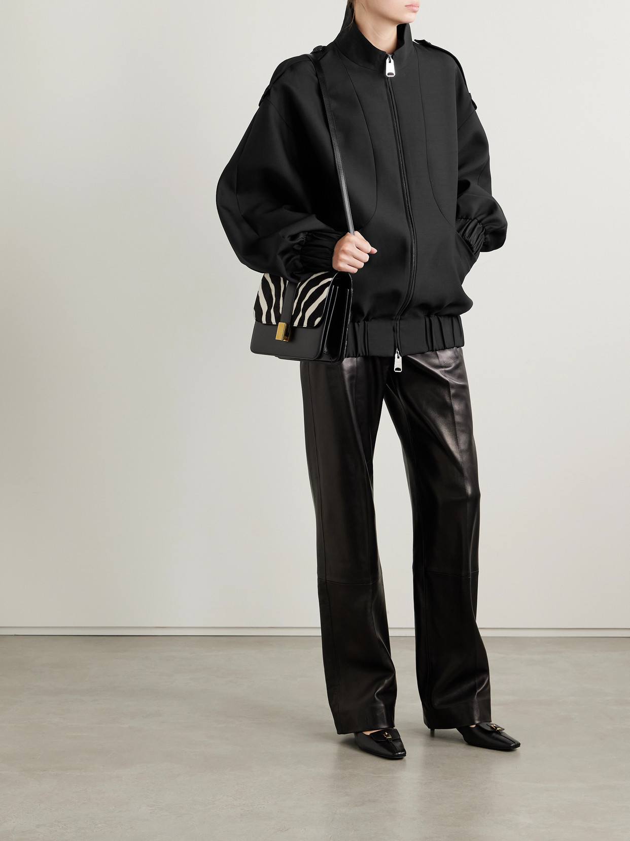 Khaite Sigi Wool And Silk-blend Faille Jacket In Black