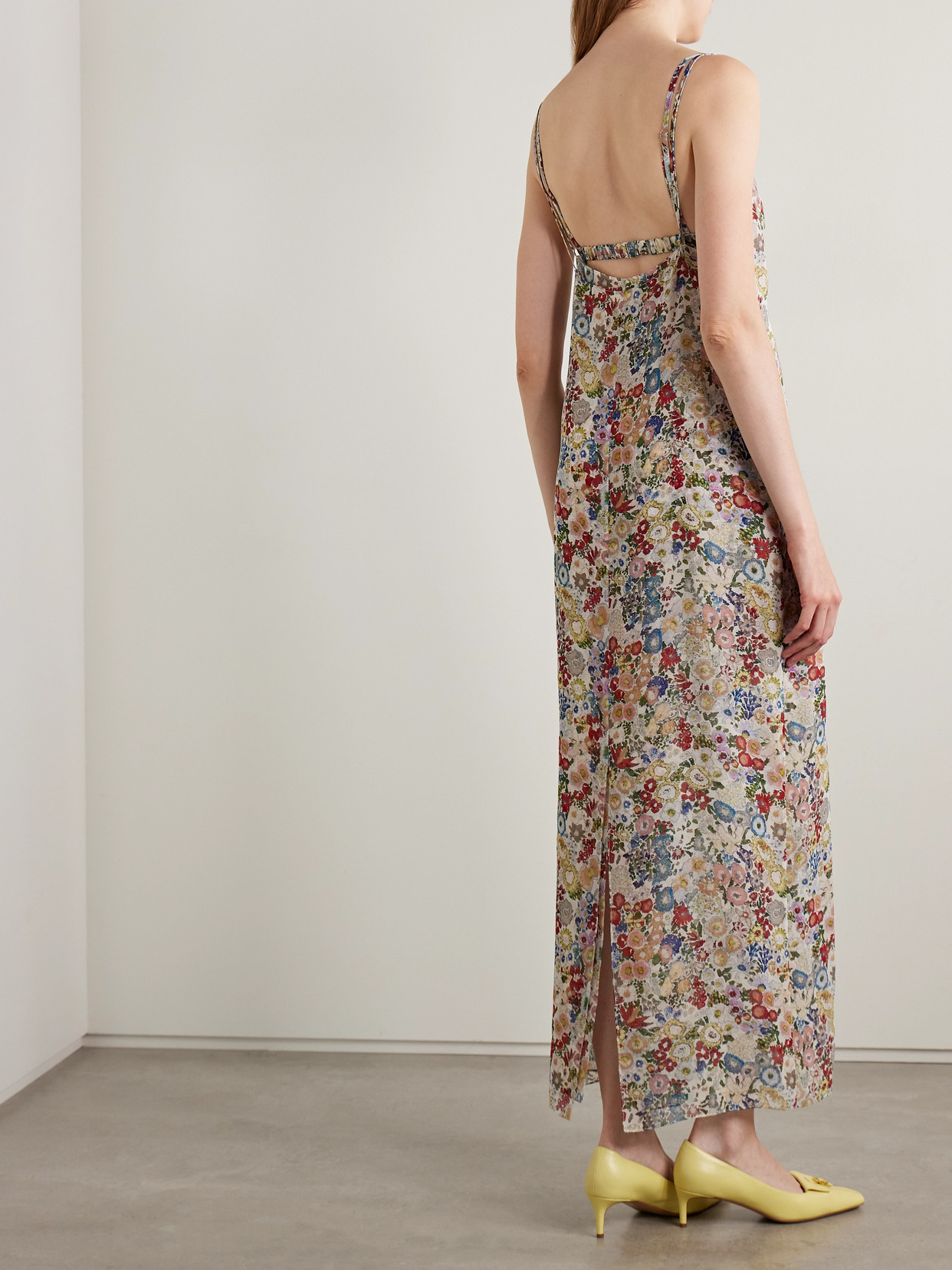 Khaite Taja Floral-print Silk-chiffon Dress In Multi