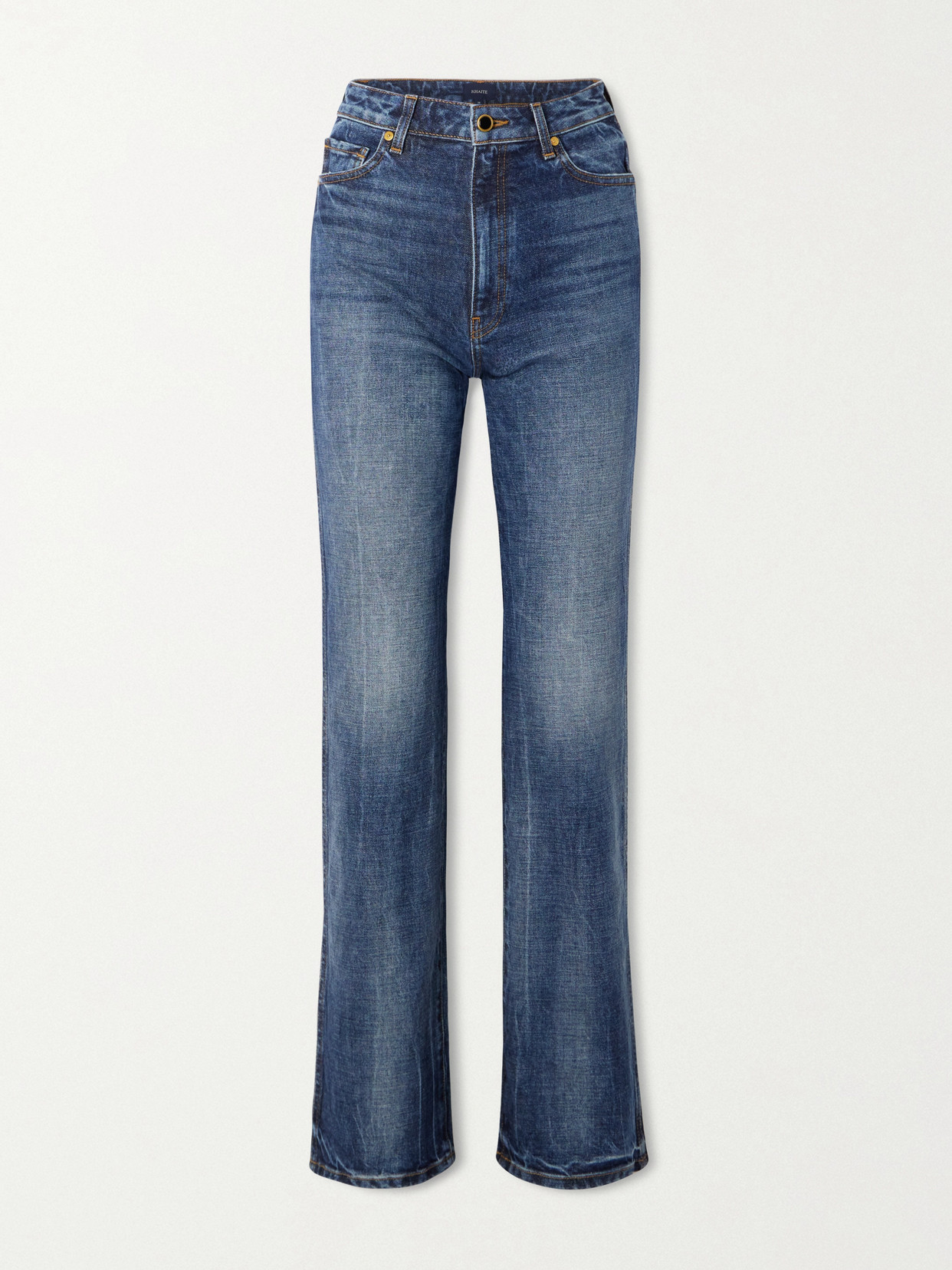 Khaite Danielle Stretch High-waist Straight-leg Jeans In Blue