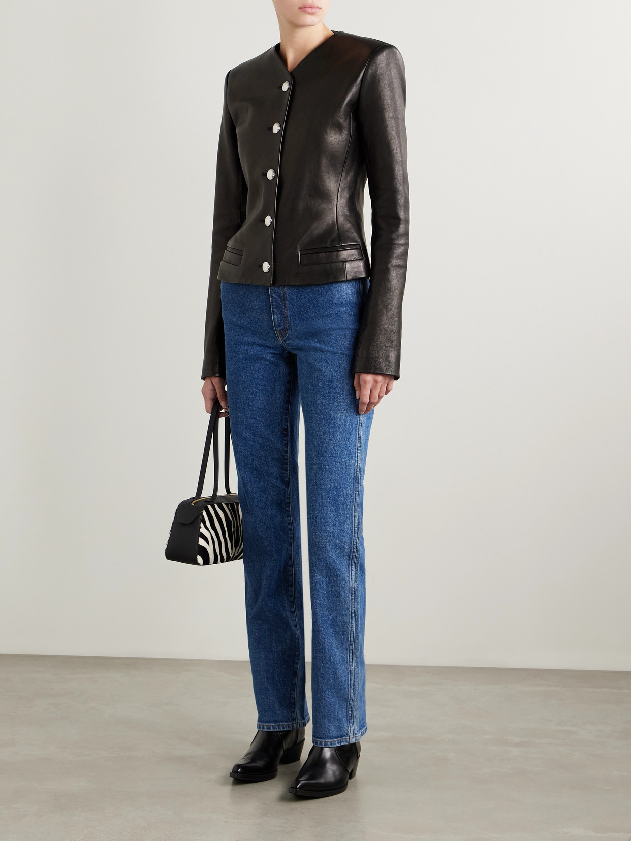 Khaite Danielle Stretch High-waist Straight-leg Jeans In Blue