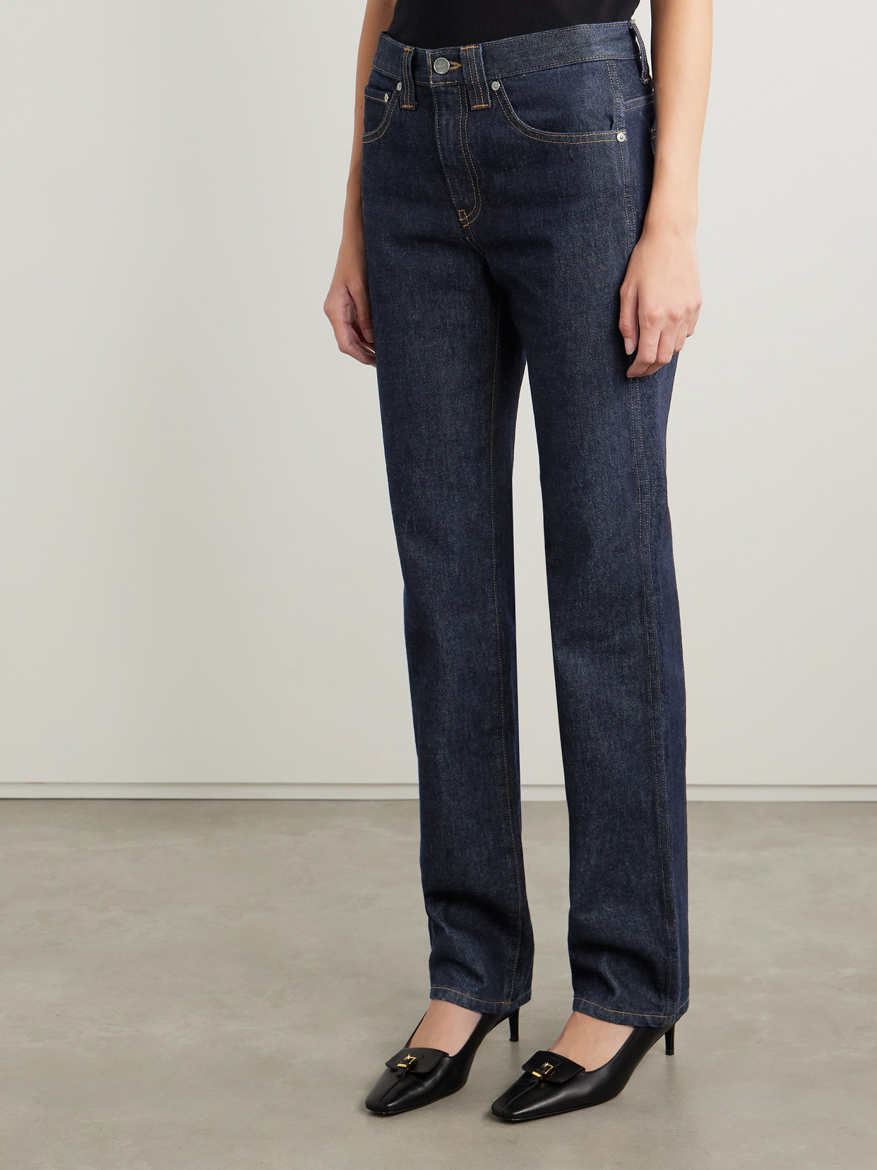 Khaite Farley High-rise Straight-leg Jeans In Blue