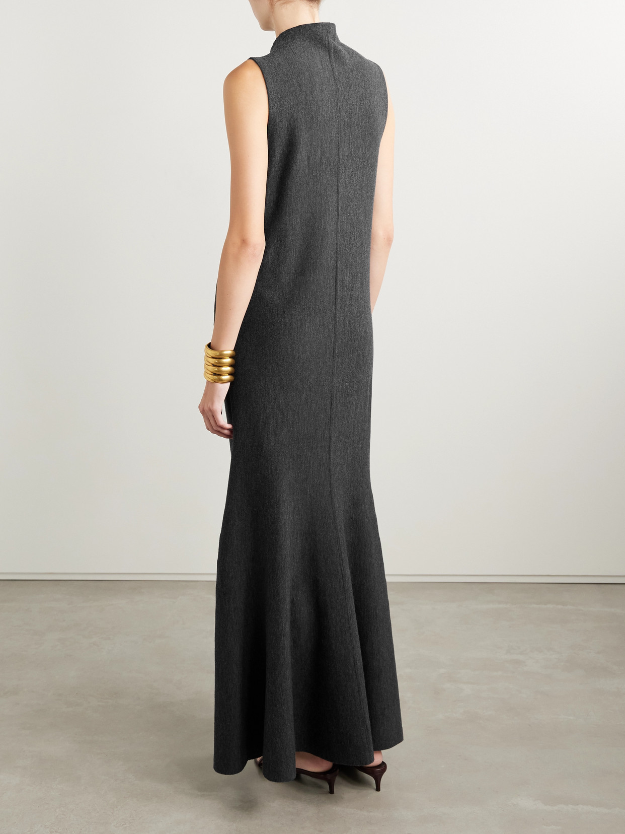 Khaite Margo Merino Wool Maxi Dress In Black