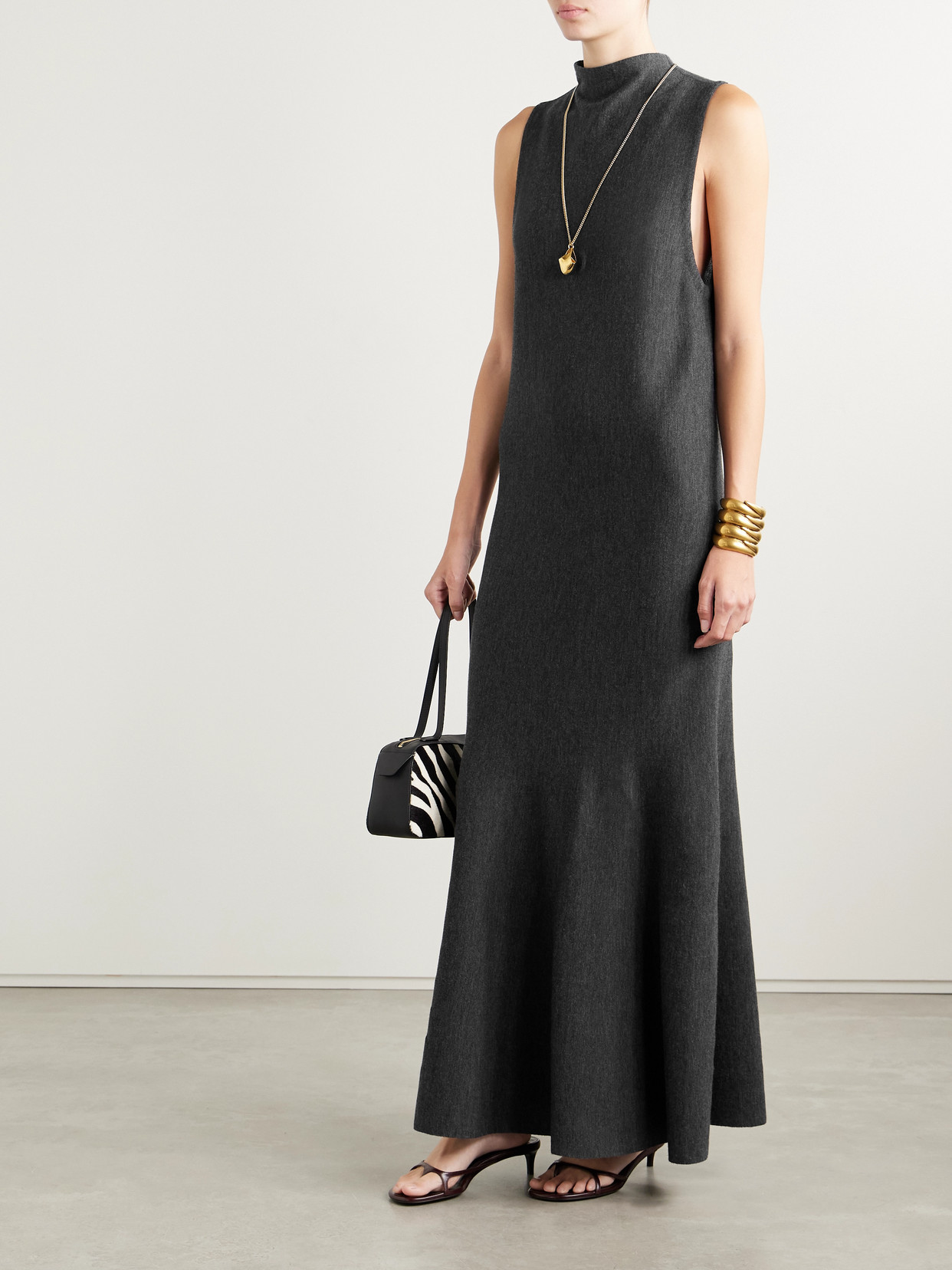 Khaite Margo Merino Wool Maxi Dress In Black