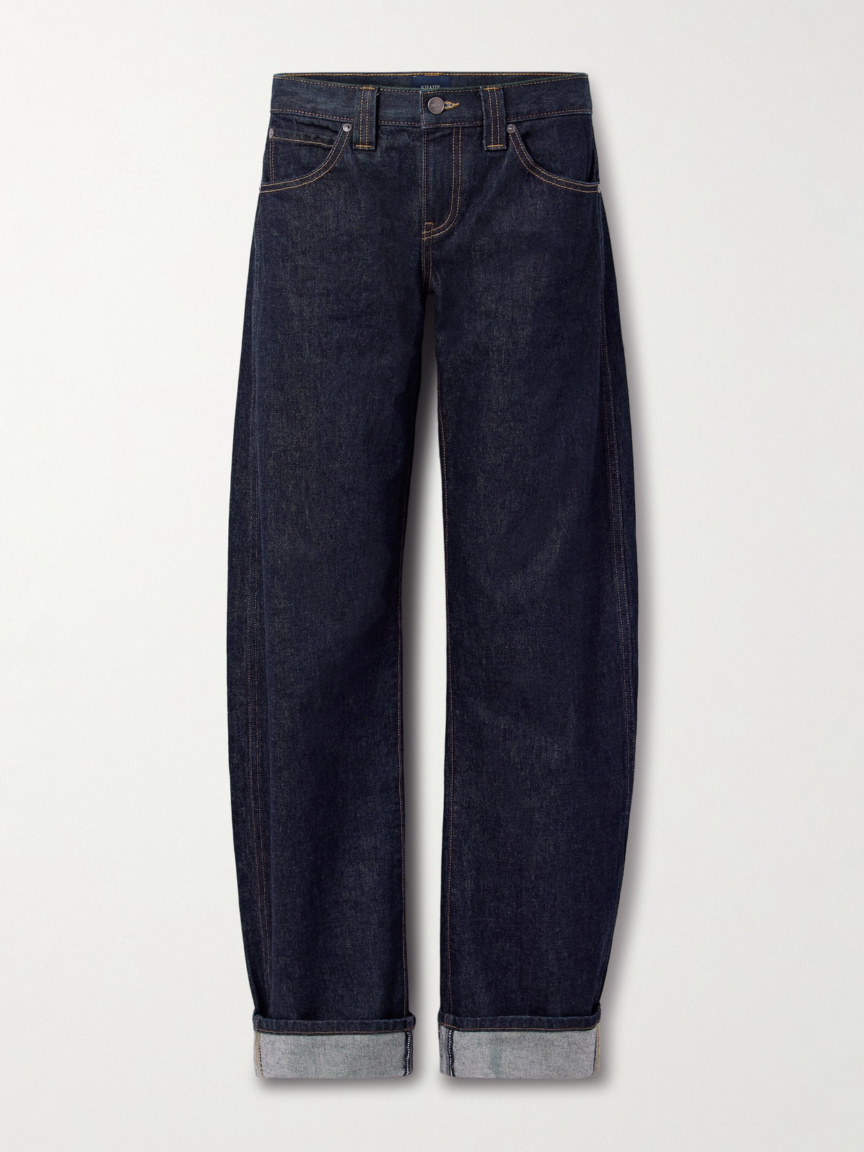 Khaite Karo Mid-rise Barrel-leg Jeans In Blue