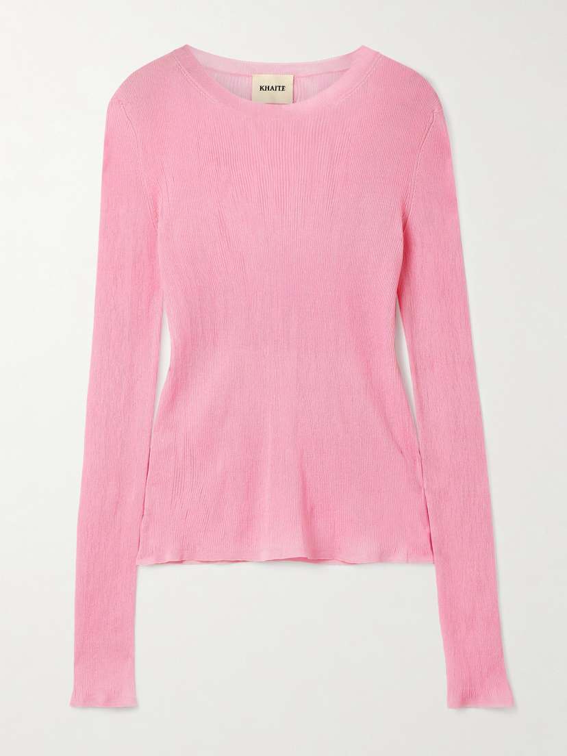 Khaite — Mosi ribbed silk top