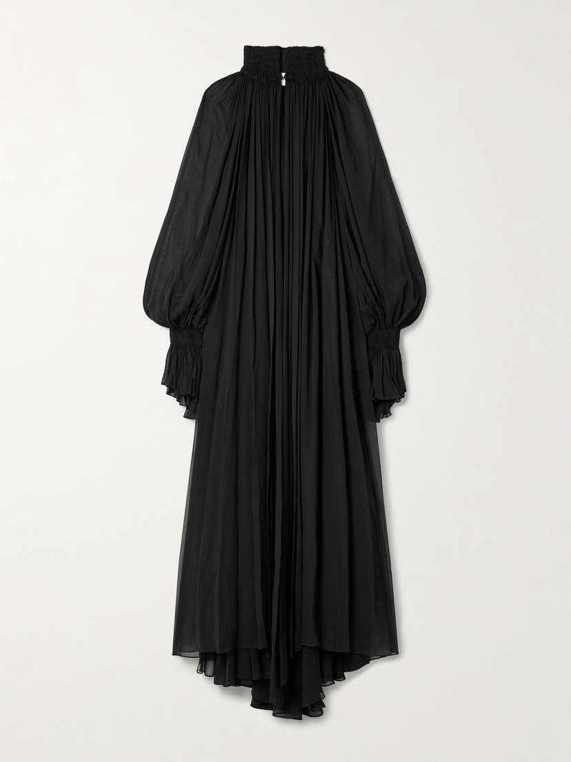 Khaite Edgar Gathered Silk-chiffon Maxi Dress
