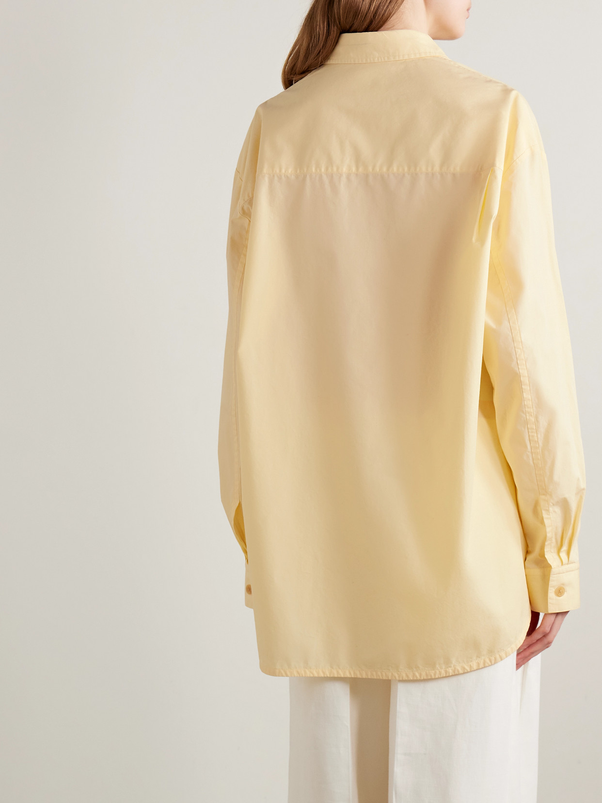 Khaite Goya Cotton-poplin Shirt In Yellow
