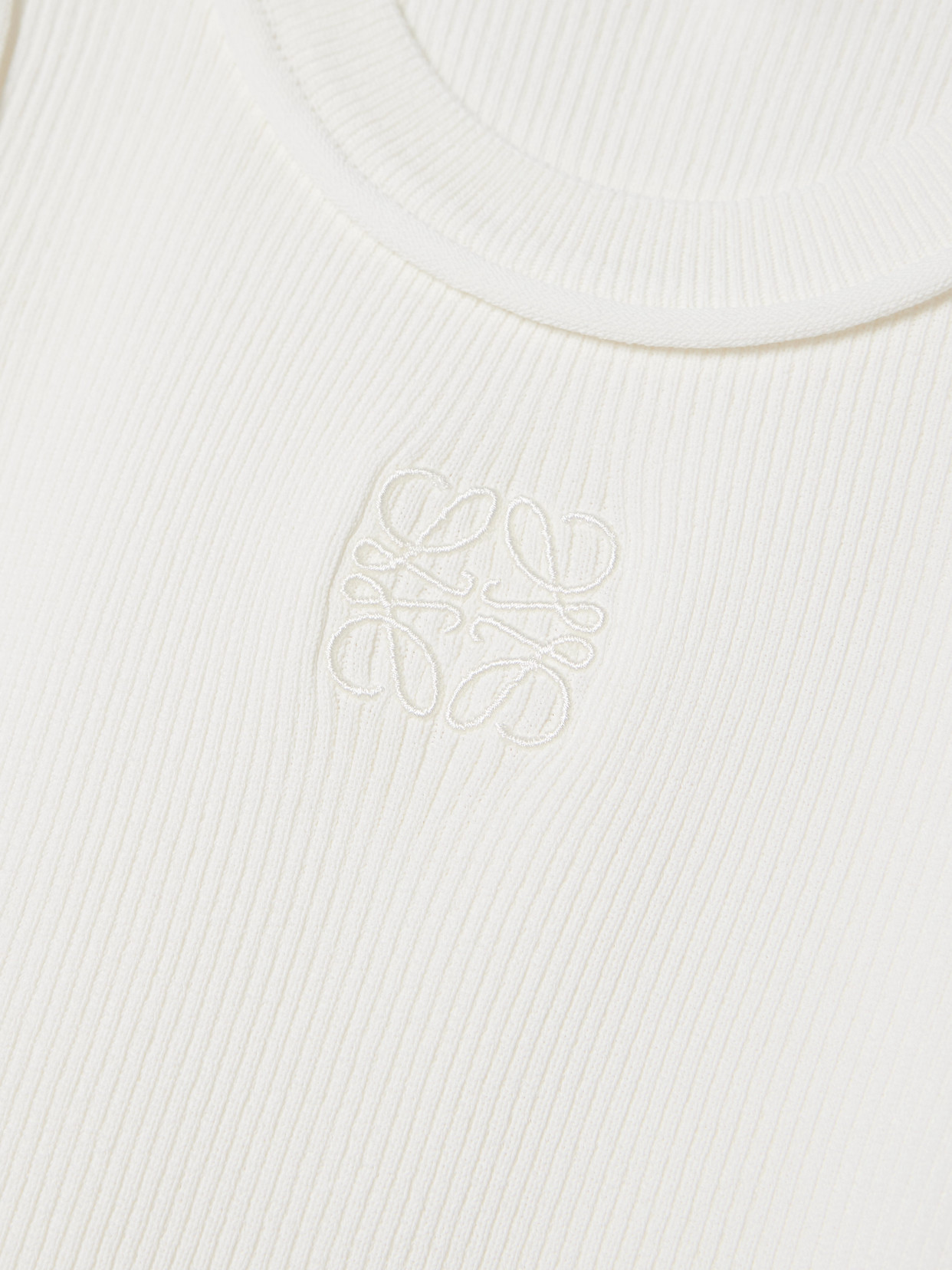 Loewe Anagram Embroidered Ribbed-knit Tank In White