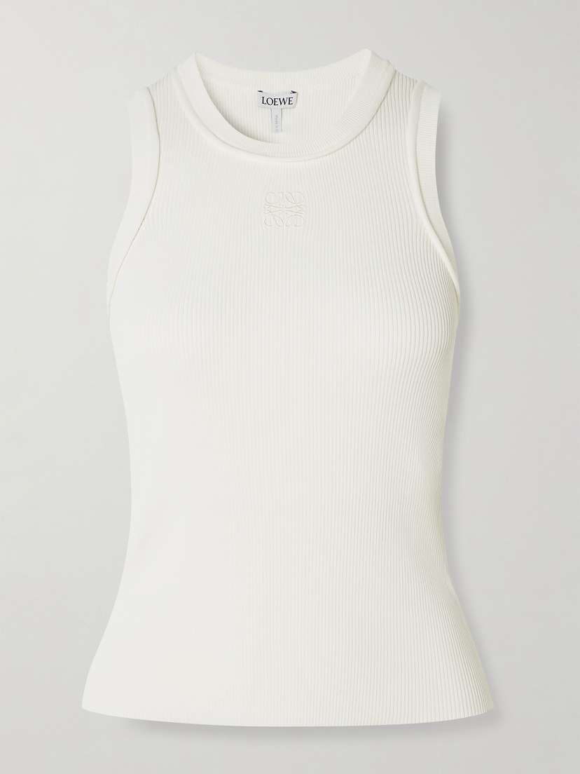 Loewe Anagram Embroidered Ribbed-knit Tank