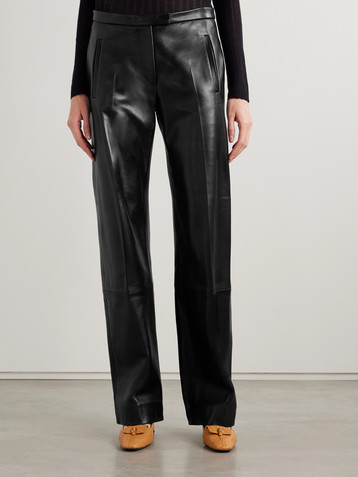 KHAITE Miles leather straight-leg pants