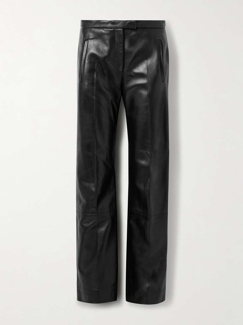 Khaite Miles Leather Straight-leg Pants