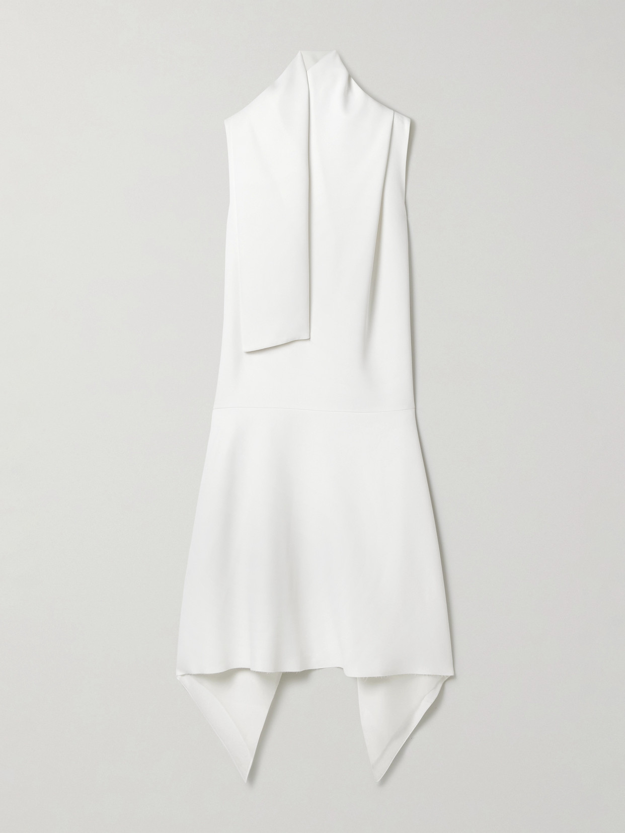 Khaite Loell Draped Duchesse-satin Midi Dress In White