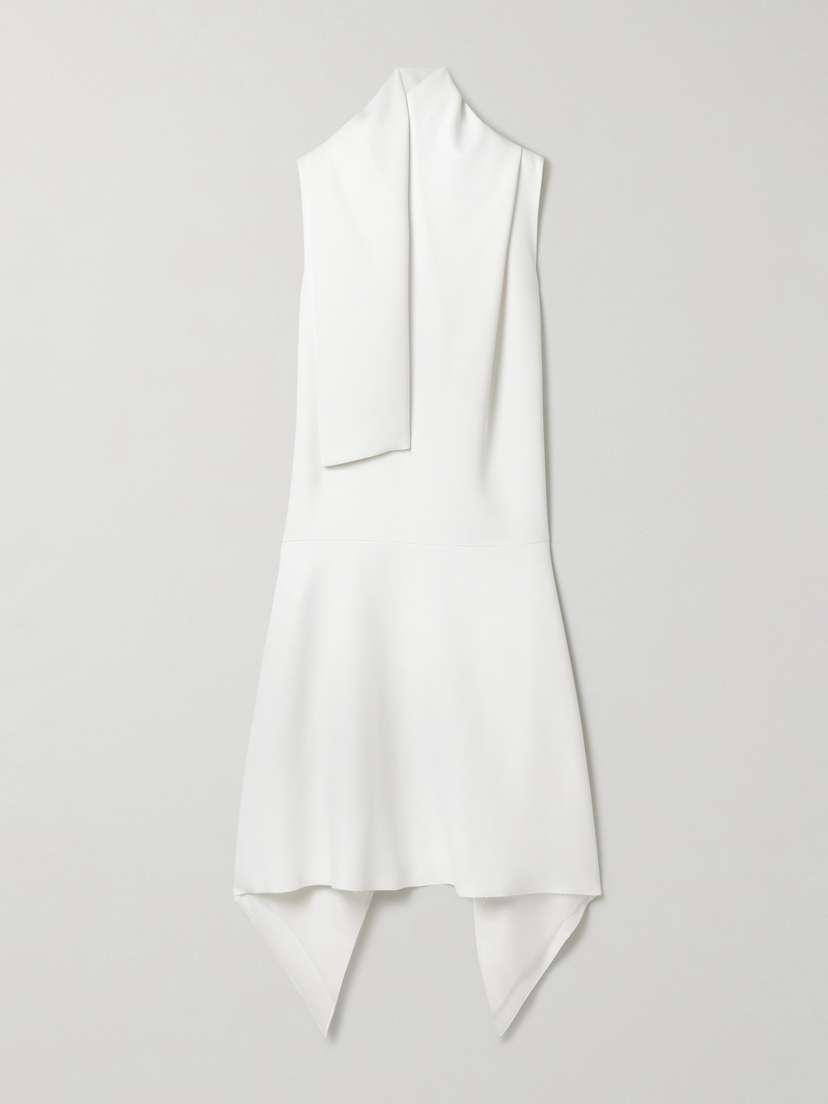 Khaite — Loell draped duchesse-satin midi dress